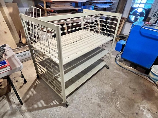TIMES THE MONEY: (3) PORTABLE 2-SIDED RACKS, 55"W X 36"D X 48"H