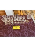 TIMES THE MONEY: (16) ASSORTED CRYSTAL CORDIALS & WINE GLASSES