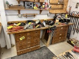 DOUBLE PEDESTAL 10-DRAWER WORK BENCH, 96