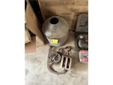 LOT: BLOCK, PULLEY J-HOOK, TIN CAN