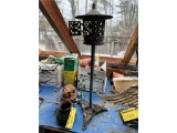 LOT: CAST IRON BIRD CAGE, DRAGON FLY, POT