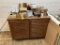 FLOOR 2: LOT: 2-DOOR CABINET, DESK, TAPE, SCALE & MISC. (NO GROMMETS INCLUDED)