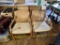 FLOOR 3: SET OF 4 MESH-BACK WOODEN CHAIRS ON CASTERS