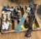 FLOOR 3: LOT: CROSS COUNTRY SKIS AND ASSORTED HOCKEY SKATES AND ICE SKATES