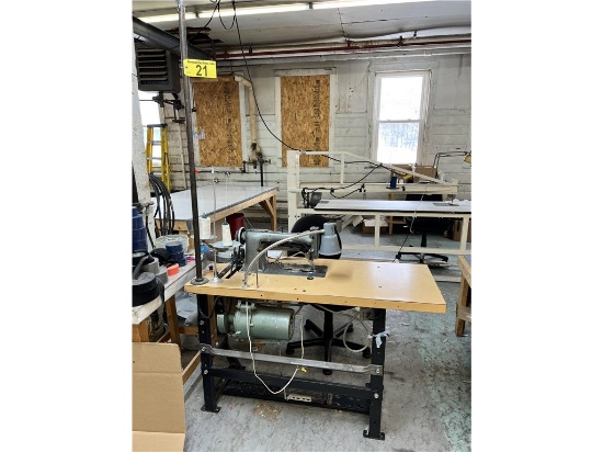 FLOOR 1: SINGER 111W151 SEWING MACHINE STATION, 3PH, 135X17 NEEDLE, S/N: W1165801 W/CHAIR