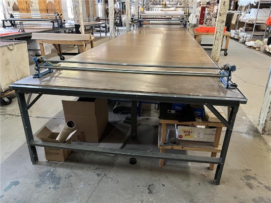 FLOOR 1: (9) 78"W X 4' SECTIONS, 36'L X 78"W X 34.5"H CUTTING TABLE