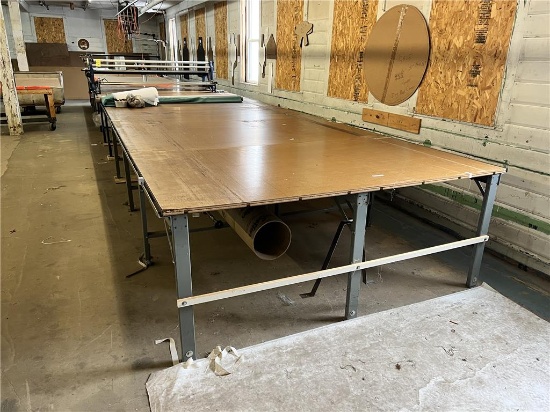 FLOOR 1: 40'L X 7'W X 34.5"H CUTTING TABLE W/ 48' TRACK & ELECTRICAL CORD, SME PANTHER