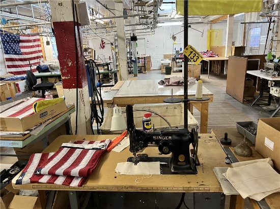 FLOOR 2: SINGER 107W13 SEWING MACHINE STATION, 3PH, S/N: W766657, W/ CHAIR