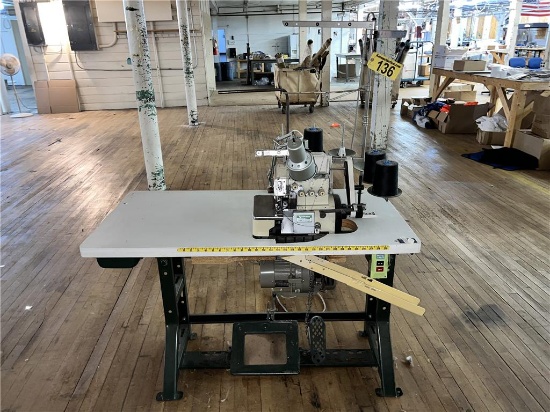 FLOOR 2: YAMATO AZ8500-C5DA-50 SEWING MACHINE STATION, 3PH, W/ CHAIR & RACING PULLER