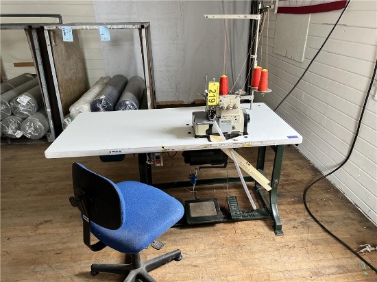 FLOOR 3: YAMATO AZ8505H-A4DA/K1 SEWING MACHINE STATION WITH CHAIR, 3PH, S/N: YJ19723