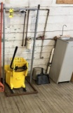 FLOOR 1: LOT: MOP BUCKET & RINGER, MOP, HANDLE & STAND