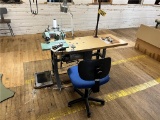 FLOOR 2: UNITED STATES BLIND STITCH 718-9 SEWING MACHINE STATION, 3PH, W/ CHAIR
