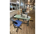 FLOOR 2: MITSUBISHI LT2-250 SEWING MACHINE STATION, 3PH, W/ CHAIR & MITSUBISHI LE-CNA AUTO CHANGER,