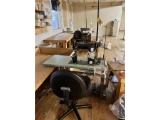 FLOOR 2: SINGER 138W101 SEWING MACHINE STATION, 3PH, S/N: W1481075 W/ CHAIR