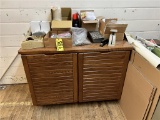 FLOOR 2: LOT: 2-DOOR CABINET, DESK, TAPE, SCALE & MISC. (NO GROMMETS INCLUDED)