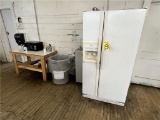 FLOOR 2: LOT: 2-DOOR WHIRLPOOL REFRIGERATOR/FREEZER WITH ICE MAKER, MDL: ED22PE, WITH MICROWAVE