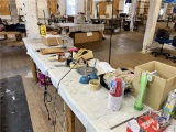 FLOOR 2: LOT: CONTENTS ON SHELF: GROMMET PUNCH, TAPE GUNS, HOT KNIFE, GROMMETS, MISC. SUPPLIES