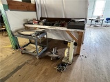 FLOOR 3: MISC. LOT: SEWING MACHINE PARTS AND MACHINERY, CART, FAN, AND MISCELLANEOUS