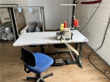 FLOOR 3: YAMATO AZ8505H-A4DA/K1 SEWING MACHINE STATION WITH CHAIR, 3PH, S/N: YJ19723