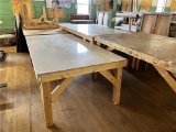 FLOOR 3: LOT: (2) 4X6, (4) 4X8, (1) 4X12 WORK TABLES WITH 4-4X8 LAMINATE TOPS