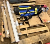 FLOOR 3: LOT: MISCELLANEOUS ON PALLET: GOLF CLUBS, PROMOTIONAL BANNERS
