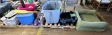FLOOR 3: LOT: YARD GAMES, ARCHERY SET, KITES, DOG BED