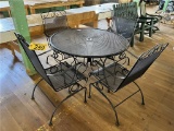 FLOOR 3: 5-PIECE WROUGHT IRON PATIO SET, 4' TABLE