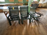 FLOOR 3: LOT: ADIRONDACK CHAIRS, ROCKER, STAND, CUSHIONS