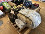 FLOOR 3: MISC. LOT: SEAT CUSHIONS, HOLIDAY DECORATIONS, BIKE BASKET ATTACHMENTS