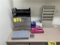 LOT: MISC. OFFICE SUPPLIES, PAPER FILES, CASH DRAWER