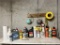 LOT: ASSORTED CHEMICAL CLEANERS, OIL, SEALANTS, CAUTION TAPE