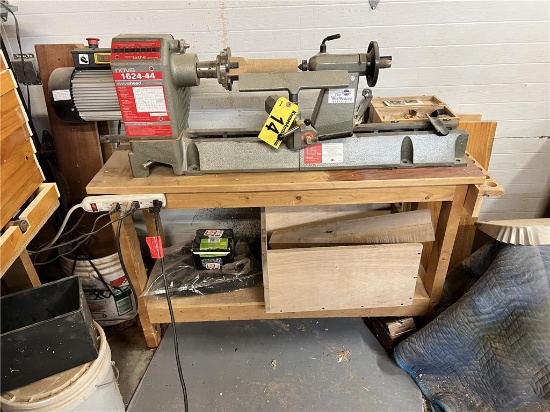 NOVA MODEL 1624-44 LATHE, 2.5HP, 8-SPEED, WITH SPARE 4-JAW CHUCK & BENCH