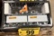 TONKIN VOLVO YELLOW TRANSPORTATION TRACTOR WITH 2-PUP TRAILERS, 1:64 SCALE
