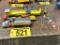 LOT OF 3-TRACTOR TRAILERS WITH CONSTRUCTION/POLICE FIGURES & DOZER