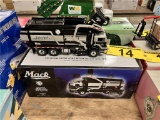 FIRST GEAR MACK MR FRONT-LOAD REFUSE HAULER WITH DUMPSTER, 1:34 SCALE