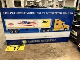FRANKLIN MINT PETERBILT 387 TRACTOR WITH TRAILER, 1:32 SCALE