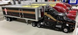 FRANKLIN MINT BLACK KENWORTH T-600 TRACTOR WITH REEFER TRAILER, 1:32 SCALE