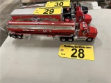 FRANKLIN MINT RED MACK CL FIRE DEPARTMENT TRACTOR WITH TANKER, 1:34 SCALE