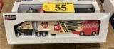 SPECCAST 1996 KENWORTH T2000 INDIAN MOTORCYCLE TRACTOR & TRAILER, 1:64 SCALE
