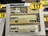 PRECISION SERIES FREIGHTLINER TRACTOR WITH 2-PUP TRAILERS, 1:53 SCALE