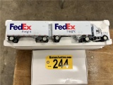 FEDEX FREIGHT TRACTOR WITH 2-PUP TRAILERS
