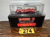 CODE 3 COLLECTIBLES F.D.N.Y. MACK CF AERIALSCOPE FIRE ENGINE IN DISPLAY CASE, 1:64 SCALE