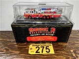 CODE 3 COLLECTIBLES F.D.N.Y. SEAGRAVE AERIALSCOPE FIRE ENGINE IN DISPLAY CASE, 1:64 SCALE