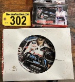 LOT OF 2-DALE EARNHARDT SR. #3 COLLECTIBLES: DISPLAY PLATE & RACE CAR TIN