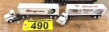 $BID PRICE X 2 - (2) SNAP-ON 1:64 SCALE TRACTOR TRAILERS: KENWORTH & FORD, 75TH ANNIVERSARY