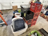 LOT OF ASSORTED STORAGE CONTAINERS & TOOL BOXES