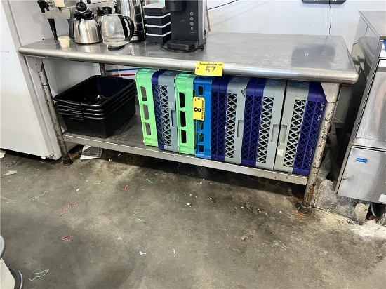 60"X30" STAINLESS STEEL TABLE WITH LOWER STAINLESS STEEL SHELF