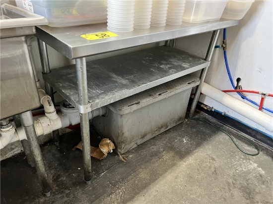 48"X24" STAINLESS STEEL TABLE WITH LOWER GALVANIZED SHELF