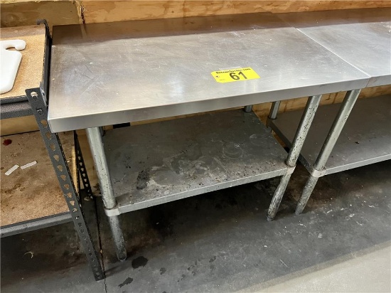 36"X24" STAINLESS STEEL TABLE WITH LOWER GALVANIZED SHELF