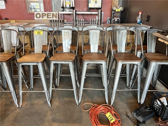 $BID PRICE X 10 - (10) METAL FRAME BAR STOOLS WITH 6-PARTS STOOLS